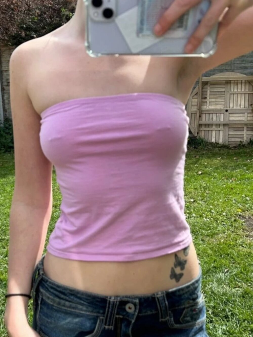 Pink bandeau top